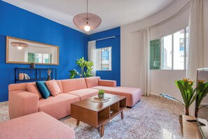 Apartment, 2 Bedrooms, Balcony, City View | Living room | 42-inch Smart TV with digital channels, streaming services - Dalida's 2-BR Apt in Mar Mikhael (Beirut)