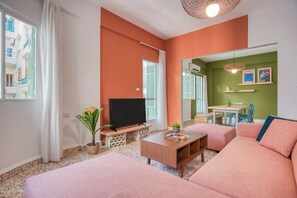Apartment, 2 Bedrooms, Balcony, City View | Living room - Dalida's 2-BR Apt in Mar Mikhael (Beirut)