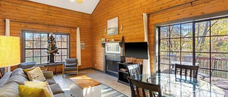 Condo, Multiple Beds, Patio, Garden View (Rustic Shore Cabin) | Living area