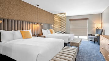 Premium bedding, pillow-top beds, free minibar, in-room safe