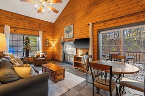 Cabin, Multiple Beds, Patio, Garden View (Whitetail Cabin) | Living area - Whitetail Cabin Getaway for 6 (Branson)