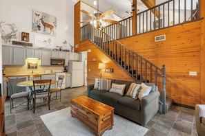 Cabin, Multiple Beds, Patio, Garden View (Whitetail Cabin) | Living area - Whitetail Cabin Getaway for 6 (Branson)