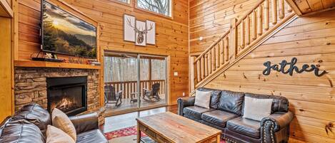 Smart-TV, Kamin, Videospiele, Tischtennisplatte