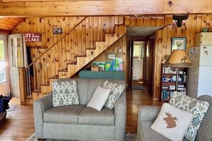 Smart TV, chimenea y libros 