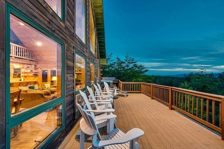 Terrace/patio. Mountain Cabin w/40 Acres, Hot Tub, FirePit & More