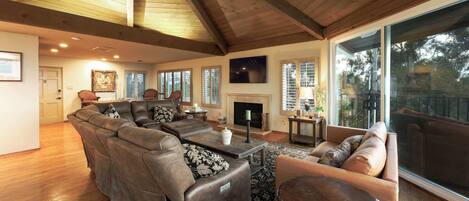 Fernseher, Kamin, Videospiele, Arbeitsbereiche