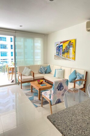 Living area - Luxury Beachfront with direct access to the beach (Cartagena de Indias)