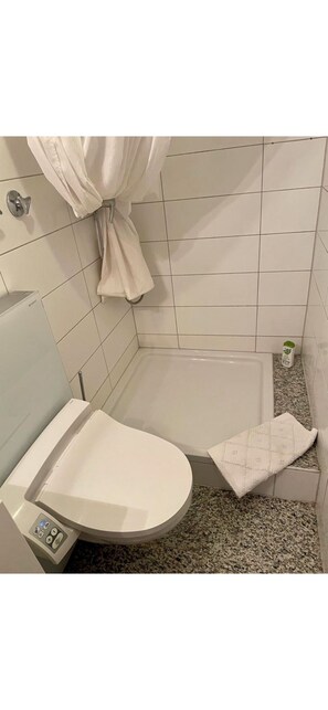 Sèche-cheveux, serviettes fournies, savon, papier toilette