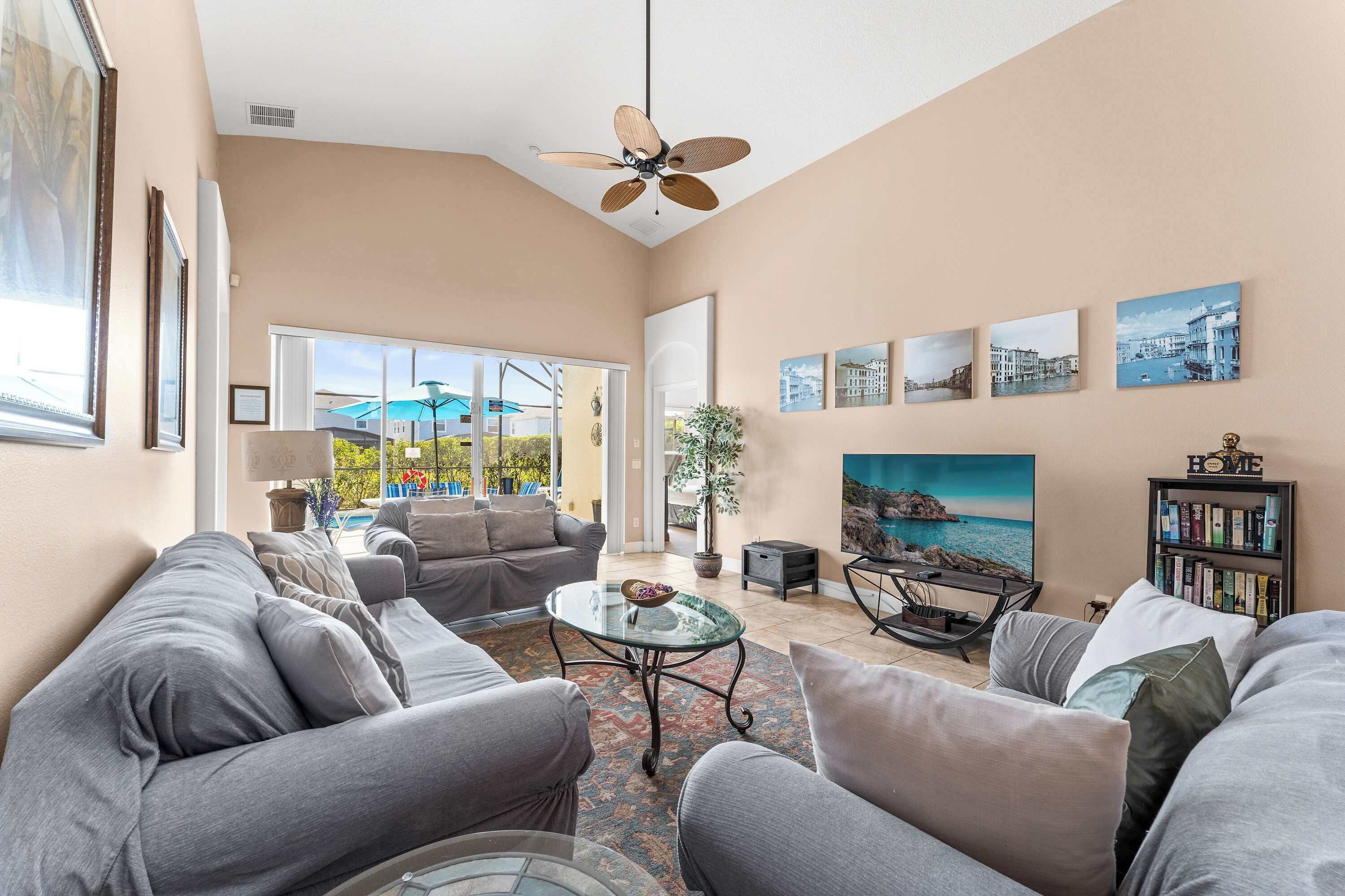 House, Multiple Beds, Pool Access, Pool View (Tuscan Tranquility Villa) | Living area