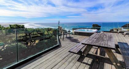 Stunning ocean view home with hot tub and deck