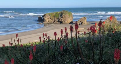 Ocean-View Manor with Large Yard, Walk to Beach