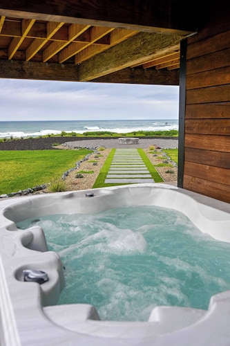 Modern Oceanfront Container Home with Hot Tub