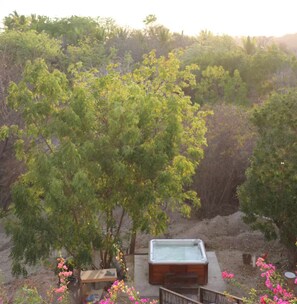 A hot tub in a garden with trees and flowers. - Valentina Bahía Salchi - Pinky 2 rooms everything (Barra de Cuatunalco)