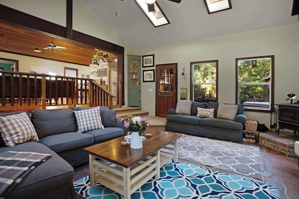 TV, fireplace, DVD player, offices - Tree-lined Home with Hot Tub, Firepit & Large Yard (Fort Bragg)