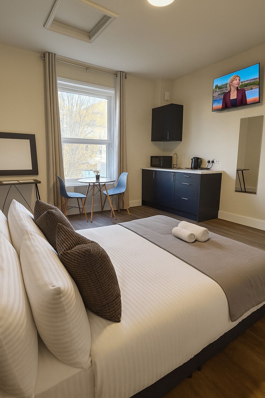 Deluxe-Doppelzimmer, 1 Doppelbett, eigenes Bad, Stadtblick | Schreibtisch, laptopgeeigneter Arbeitsplatz, kostenloses WLAN