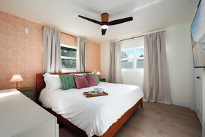 4 habitaciones, tabla de planchar con plancha, cuna de viaje y wifi