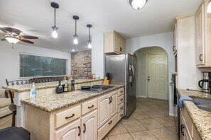 Microwave, oven, stovetop, dishwasher - Quiet, peacful, private 4-bedroom house with large backyard and patio space. (Arlington)