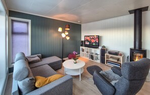 Smart-TV og peis