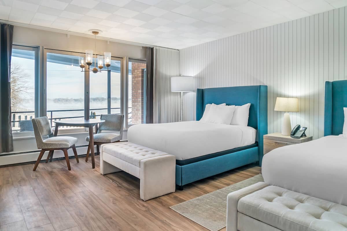 Standard Room, 2 Double Beds, River View | Iron/ironing board, free WiFi