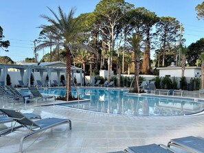 Outdoor pool, a heated pool - Sandbarr - Bayfront home with a Golf Cart! (Miramar Beach)