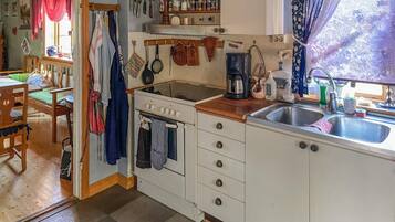 Fridge, oven, stovetop, cookware/dishes/utensils