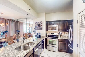 Fridge, microwave, oven, stovetop - Beachfront Luxury w/ Jetted Tub & Balcony (Miramar Beach)