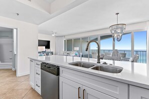 Fridge, microwave, oven, stovetop - 2BR beachfront condo w/ ocean views & pool (Miramar Beach)