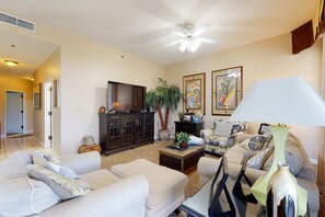 TV, DVD player, stereo - Gulf-front condo: 2BR, pools, direct beach (Miramar Beach)