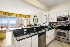 Fridge, microwave, oven, stovetop - Exclusive beachfront condo with Gulf views (Miramar Beach)