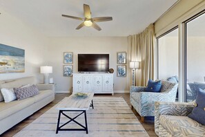 TV, offices - Beachfront Resort with Gulf Views & Pool (Miramar Beach)