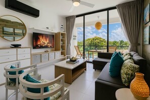 Living area - Stylish 2BD Condo, Spectacular Golf Course and Pool Views, (Punta Cana)