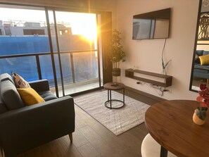 Living area - Cozy apartment with ocean view (Lima)
