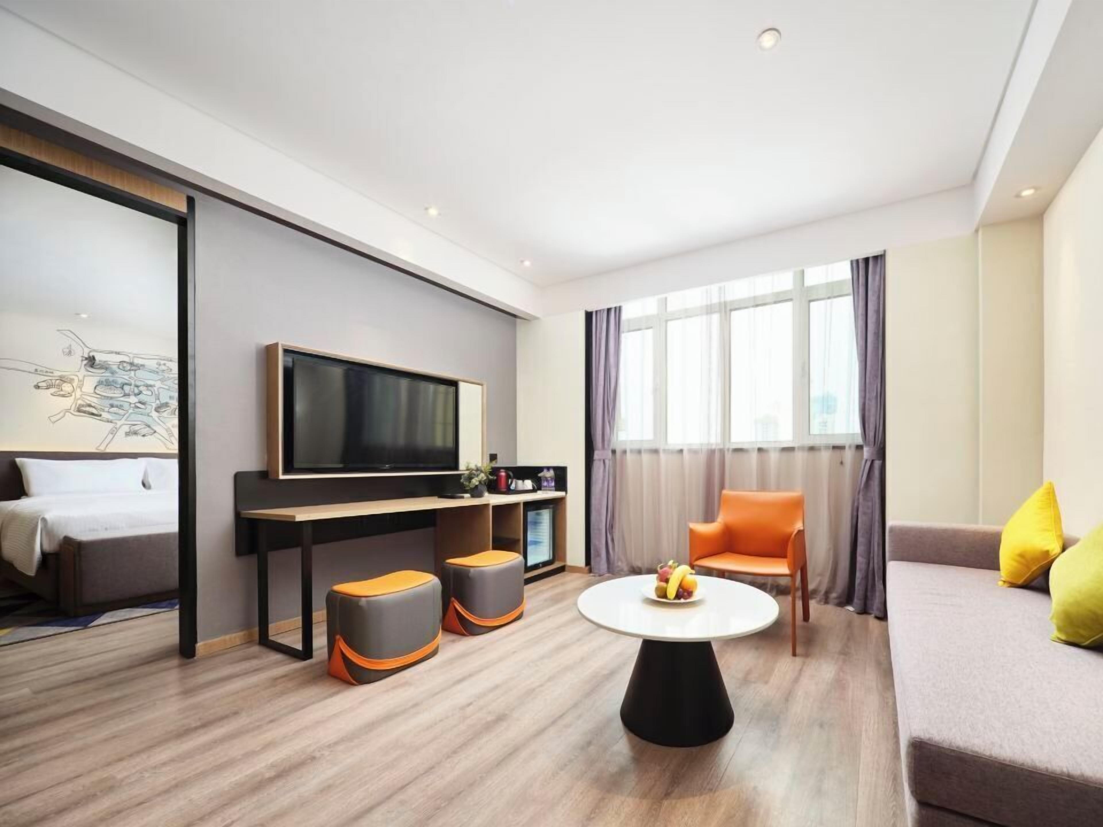 Studio Suite Executive | Két bảo mật tại phòng, màn/rèm cản sáng, phòng cách âm 