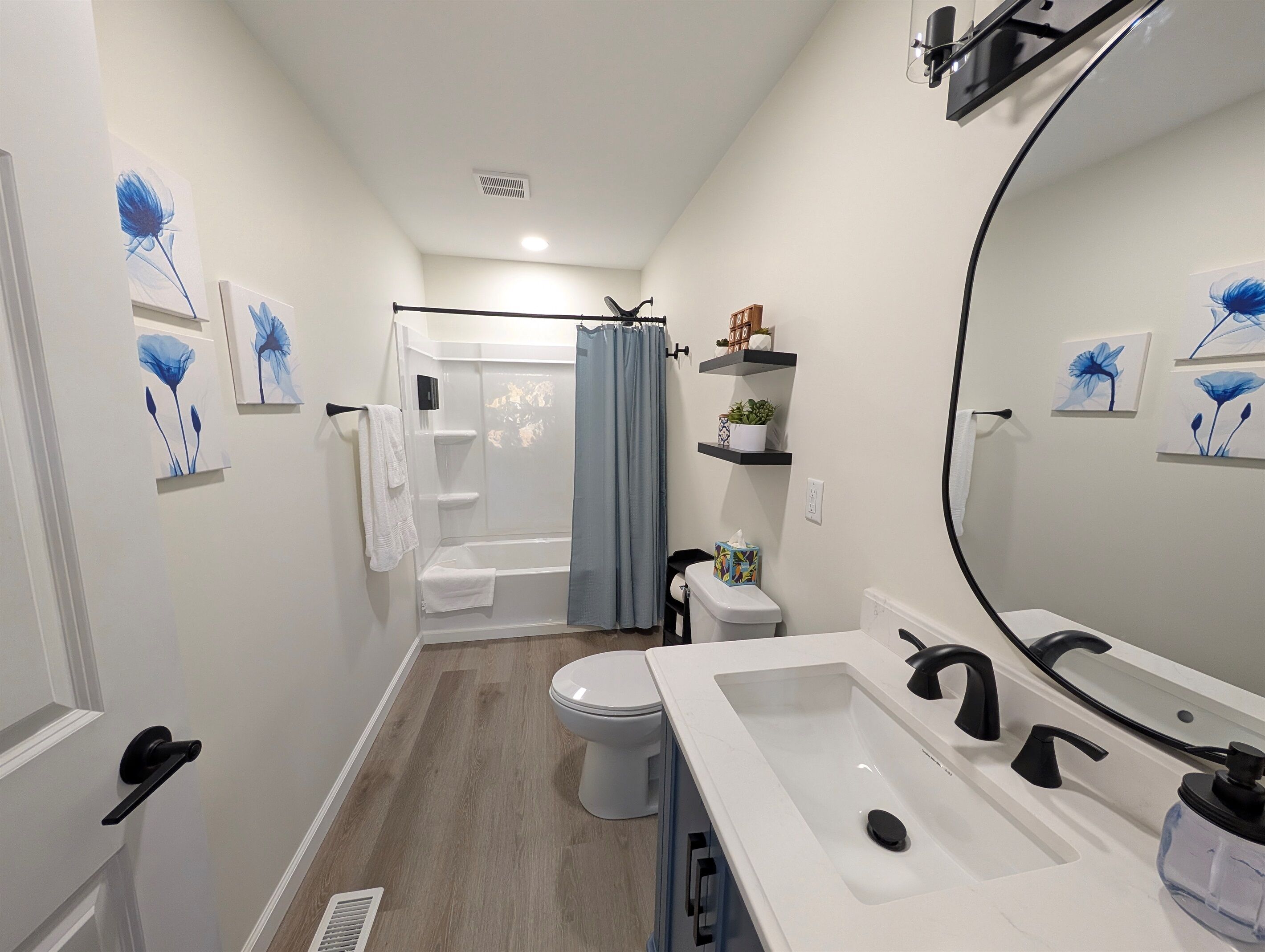 Hair dryer, towels