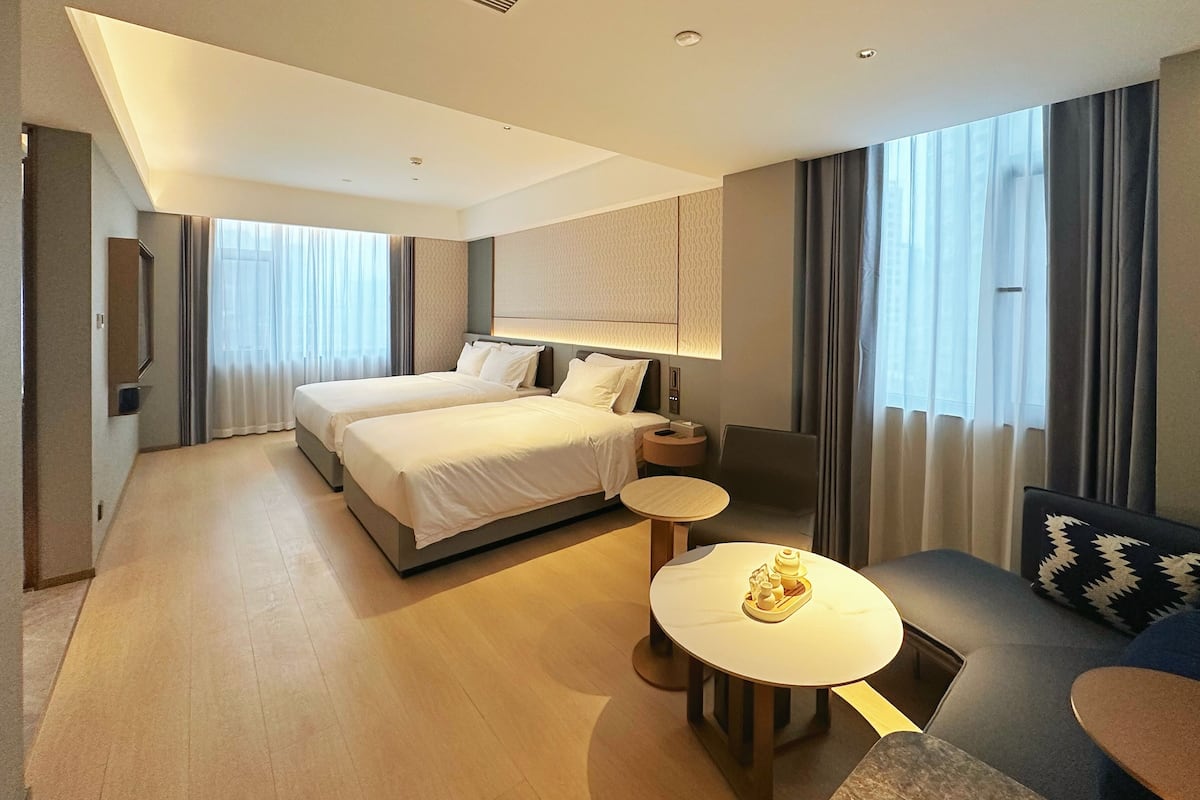 Family Triple Room, City View | Desk, laptop workspace, free WiFi