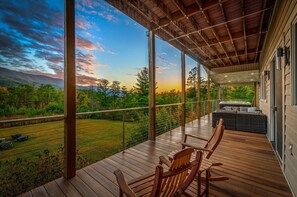 Terrace/patio - Peaceful Horizons with Views, 2 Hot Tubs, Seclusion, Games! (Gatlinburg)