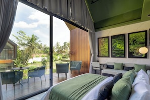 Deluxe Villa, 1 Bedroom, Balcony, Pool View | Premium bedding, in-room safe, desk, laptop workspace - Sunset Lagoon Rice Field Villa  (Ubud)