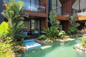 Outdoor pool - Sunset Lagoon Rice Field Villa  (Ubud)