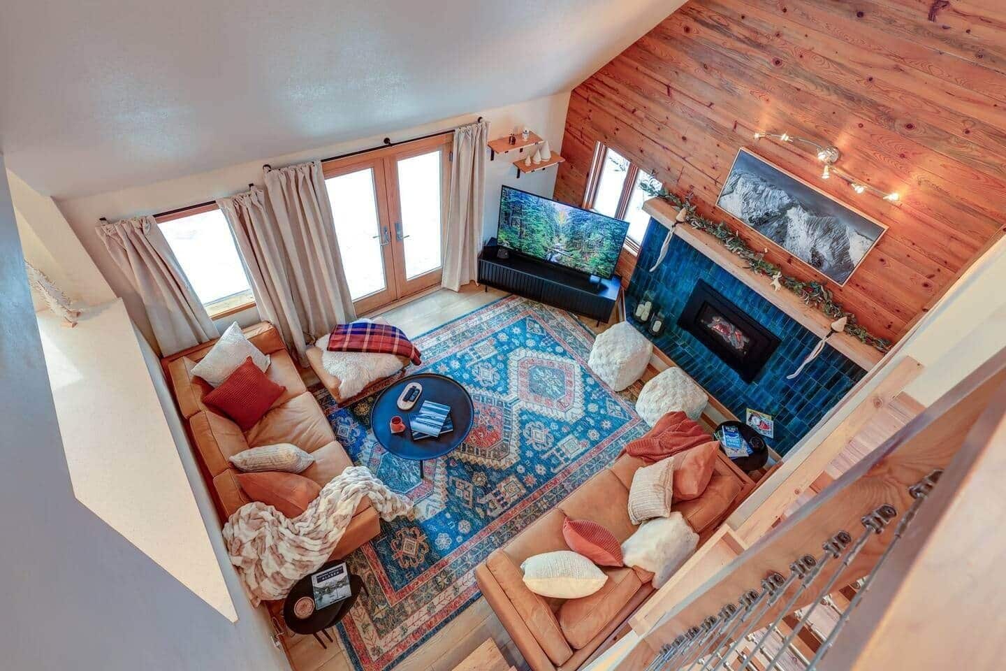 Smart TV, fireplace, video games, books