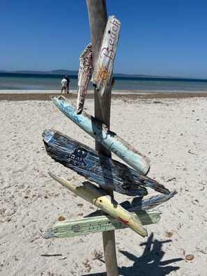 Beach umbrellas, beach towels