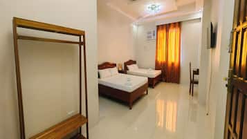 Desk, blackout drapes, free WiFi, bed sheets