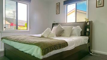 3 bedrooms, iron/ironing board, travel cot, WiFi