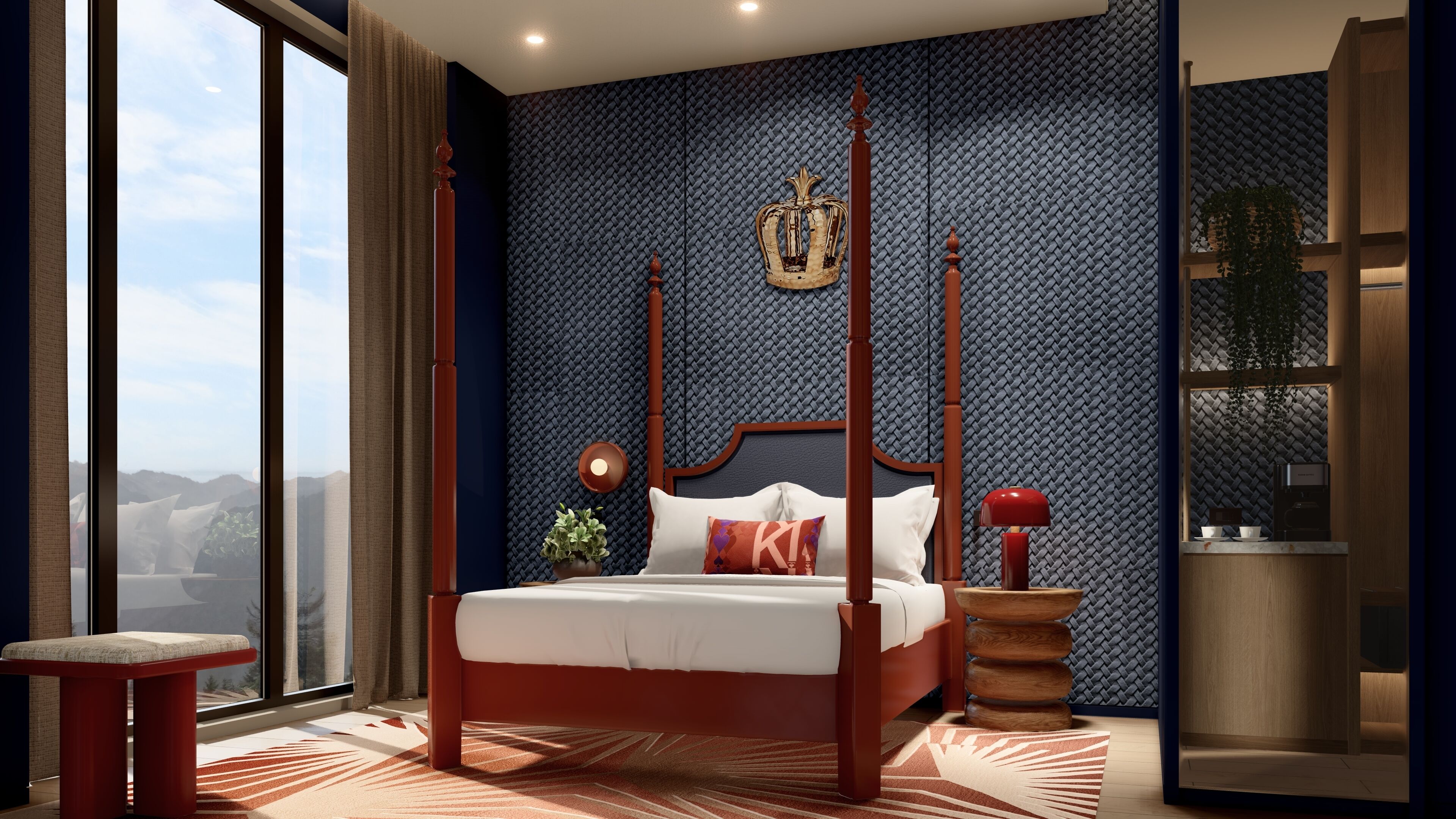 خزنة داخل الغرفة وستائر تعتيم وتجهيزات عازلة للصوت وواي فاي مجانًا