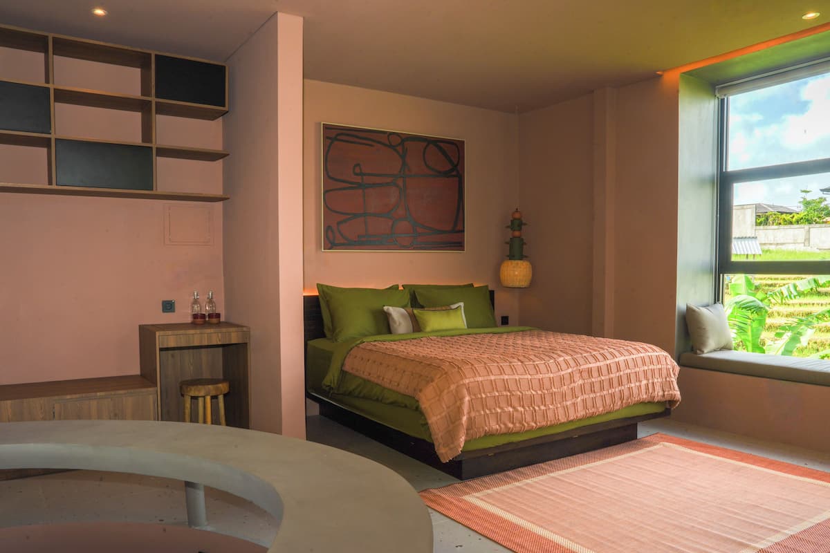 Villa Deluxe, 1 letto king con divano letto, piscina privata, vista fiume | Biancheria in cotone egiziano, biancheria da letto di alta qualità