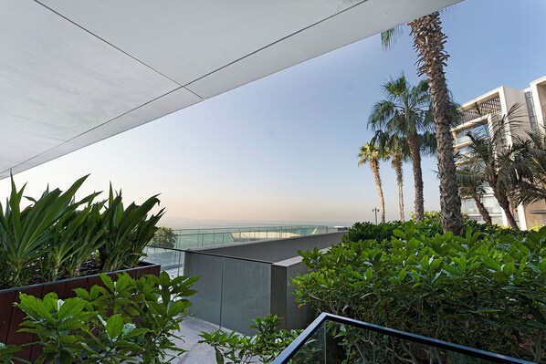 Luxury Apartment, Balcony, Sea View | Balcony view - Bluewaters Island 1BR Sea & Ain View (Dubai)