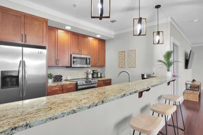Fridge, microwave, oven, dishwasher - Walkable Historic District | 3BDR Group Getaway | The Juliette #205 by AvantStay (Savannah)