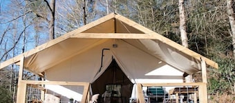 Heated North Carolina Glamping Rental Surrounded by Pisgah National Forest