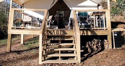 Heated North Carolina Glamping Rental Surrounded by Pisgah National Forest