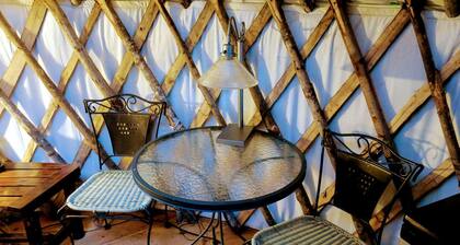 Modern Waterfront Yurt for a Romantic Getaway with a Hot Tub in the Monadnock Region, New Hampshire