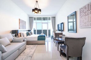 TV - Free housekeeping visits during your stay - StayShort - Chic Studio Apartment in JVC Sleeps 4 (JVC)